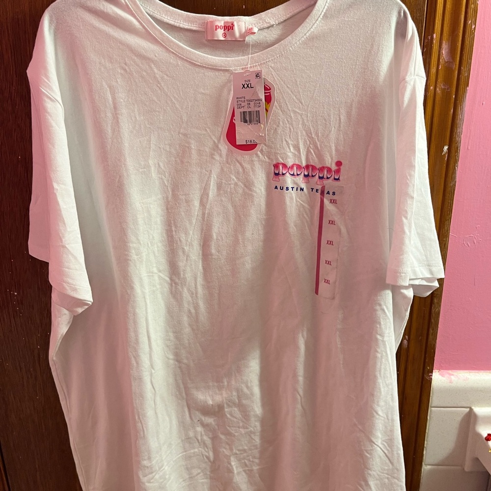 Poppi White Short Sleeve Tee